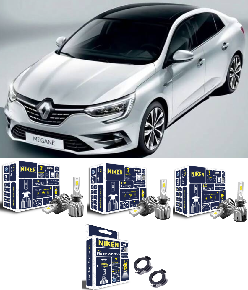 adsiz Renault Megane 4 2016-Sonrası Eco Kısa/Uzun/Sis Led Far Ampul Takımı - Görsel 1