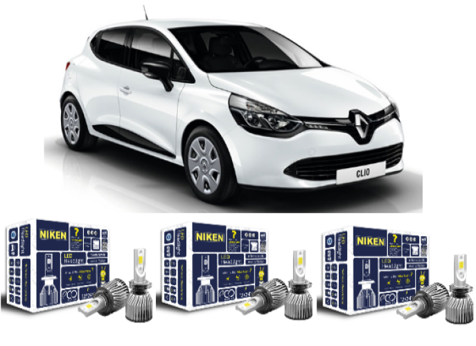 adsiz Renault Clio 4 2012-2024 Niken Eco Kısa-Uzun-Sis Led Far Ampul Takımı - Görsel 1