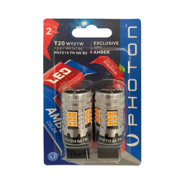 12V T20 WY21/5W Fanlı Exclusive Serisi Turuncu Led Ampul