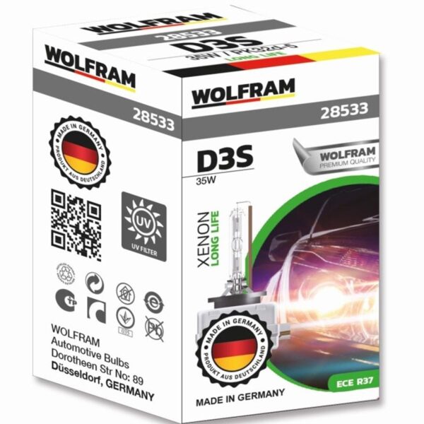Wolfram D3S Xenarc 4300K Uzun Ömür Gün Işığı