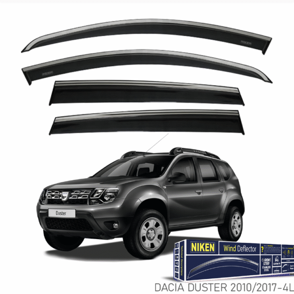 Dacia Duster 2010-2017 Kromlu Cam Rüzgarlığı 4'Lü