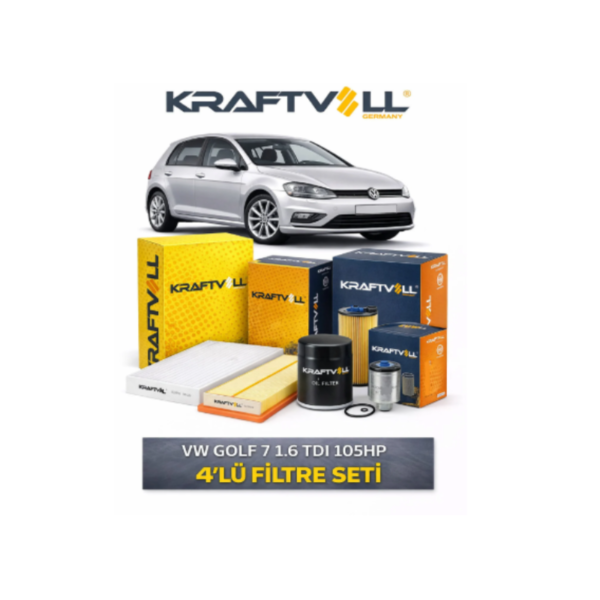 Volkswagen Golf 7 1.6 TDI 105 Hp 4'lü Filtre Seti
